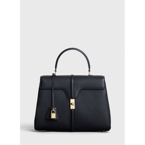 CELINE MEDIUM 16 BAG IN SATINATED CALFSKIN 187373 BLACK