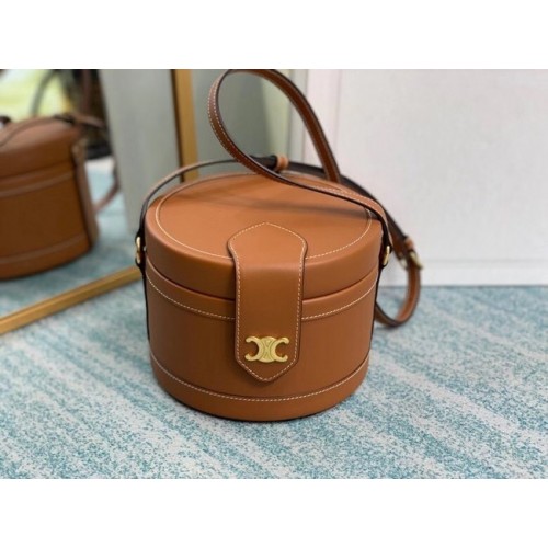 CELINE MEDIUM CAMARAT BAG IN NATURAL CALFSKIN 195192 brown