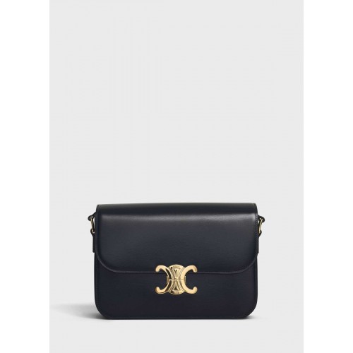 CELINE MEDIUM TRIOMPHE BAG IN SHINY CALFSKIN CL87363 BLACK
