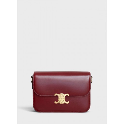 CELINE MEDIUM TRIOMPHE BAG IN SHINY CALFSKIN CL87363 LIGHT BURGUNDY