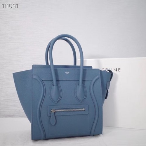 CELINE MICRO LUGGAGE HANDBAG IN LAMINATED LAMBSKIN 167793-22