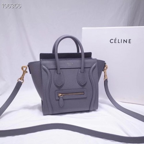 CELINE NANO LUGGAGE BAG IN LAMINATED LAMBSKIN 189244-13