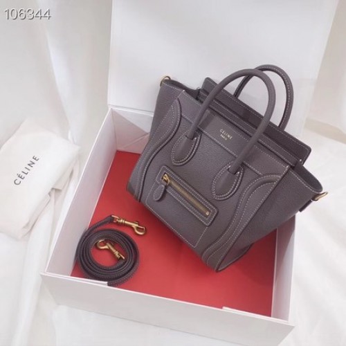 CELINE NANO LUGGAGE BAG IN LAMINATED LAMBSKIN 189244-14