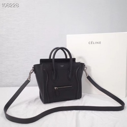 CELINE NANO LUGGAGE BAG IN LAMINATED LAMBSKIN 189244-7