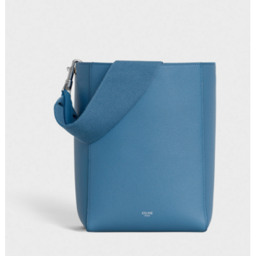 CELINE SANGLE SMALL BUCKET BAG IN SOFT GRAINED CALFSKIN 189303 BLUE