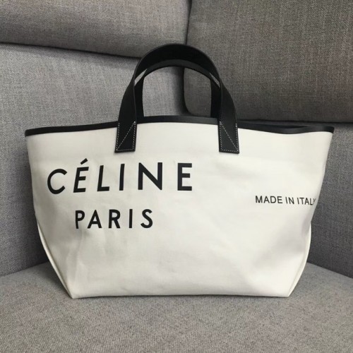 CELINE SMALL MADE IN TOTE IN TEXTIL 83181 WHITE BLACK