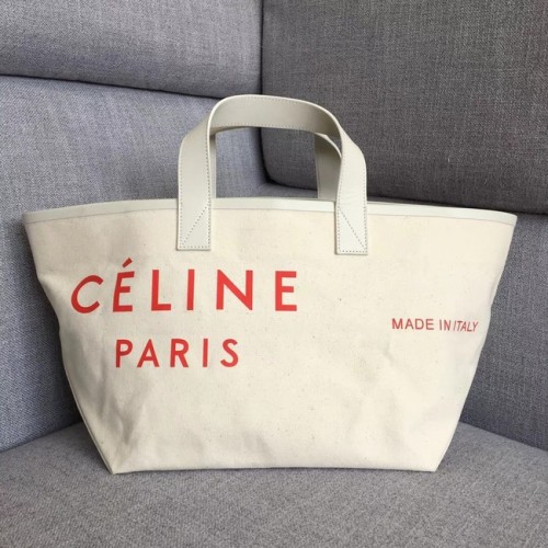 CELINE SMALL MADE IN TOTE IN TEXTIL 83181 WHITE RED