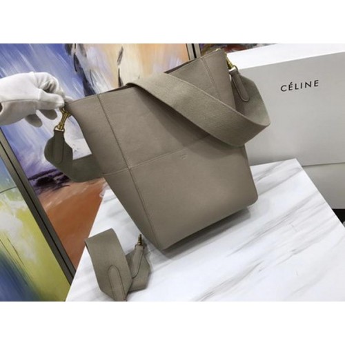 CELINE Sangle Seau Bag in Calfskin Leather C3369 Apricot