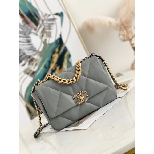 CHANEL 19 Flap Bag AS1160 AS1161 AS1162 grey