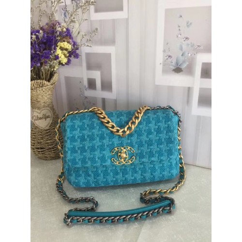 CHANEL 19 Flap Bag AS1160 blue