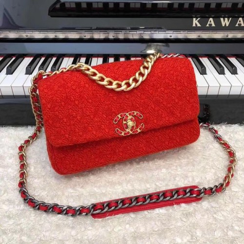 CHANEL 19 Flap Bag AS1160 red