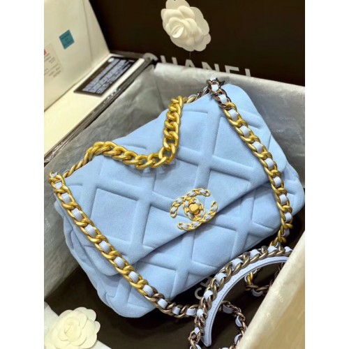 CHANEL 19 Flap Bag AS1161 light blue