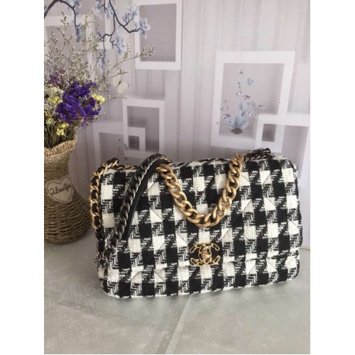 CHANEL 19 Flap Bag AS1162 black&white