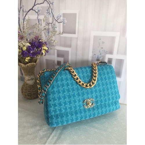 CHANEL 19 Flap Bag AS1162 blue