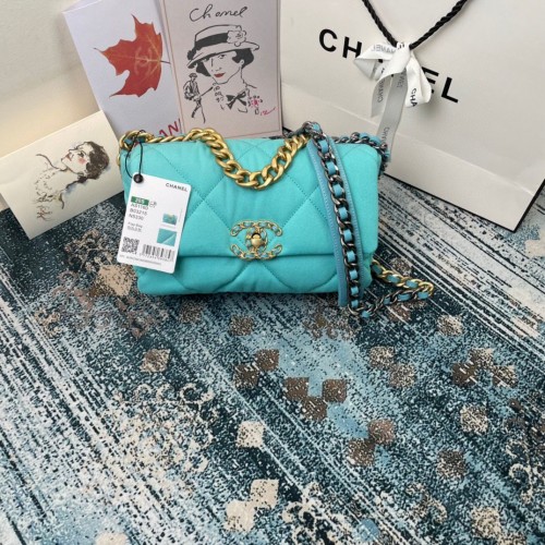 CHANEL 19 Flap Bag AS1160 AS1161 AS1162 Blue