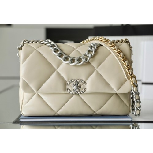 CHANEL 19 HANDBAG AS1160 AS1161 cream