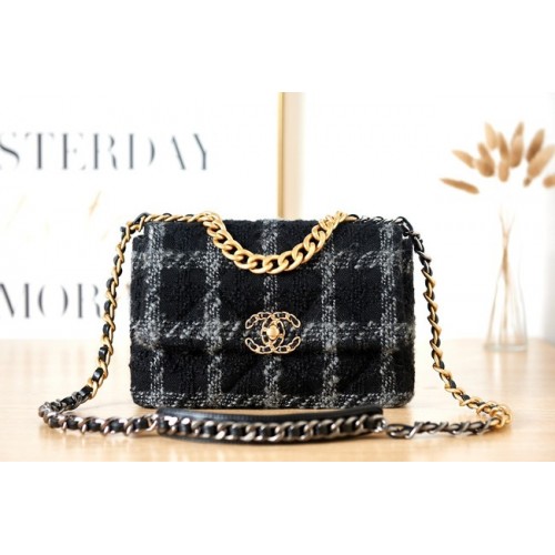 CHANEL 19 HANDBAG AS1160&AS1161 black&blue