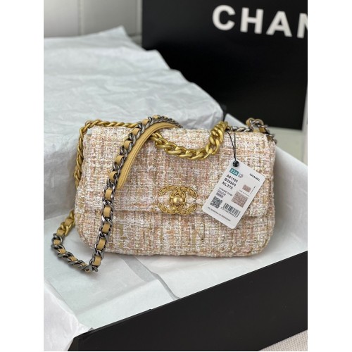 CHANEL 19 HANDBAG AS1160&AS1161 light pink