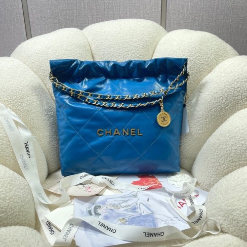 CHANEL 22 HANDBAG AS3260 blue