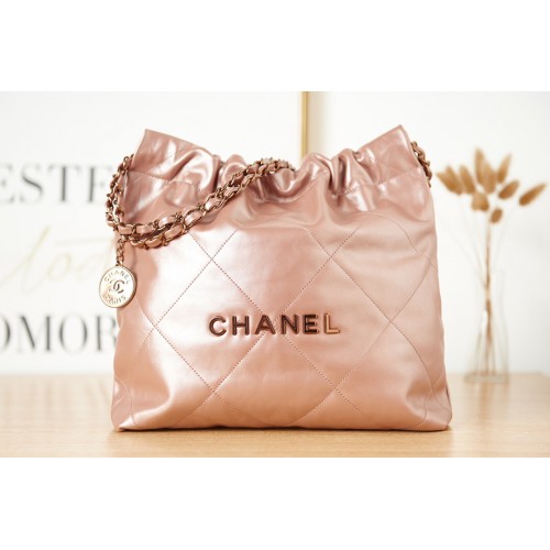 CHANEL 22 HANDBAG AS3260 dark pink