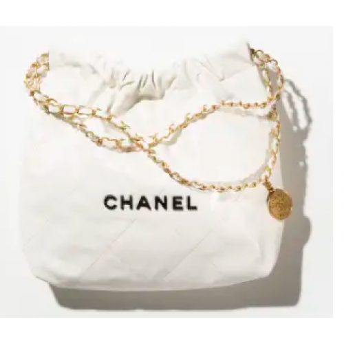 CHANEL 22 SMALL HANDBAG AS3260 white&black