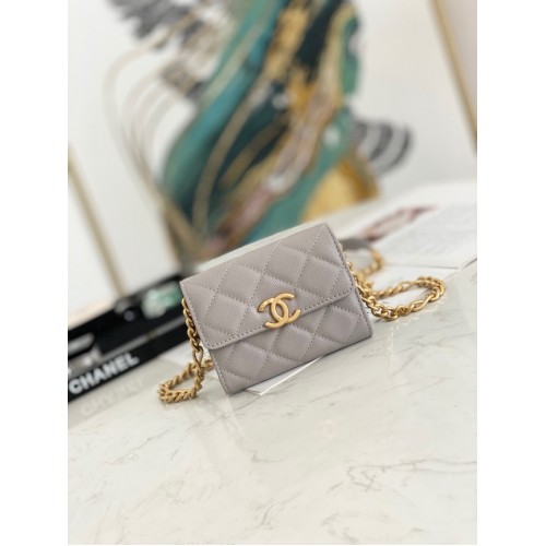 CHANEL CLUTCH WITH CHAIN 81156 GRAY