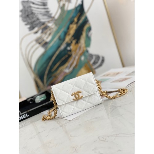 CHANEL CLUTCH WITH CHAIN 81156 WHITE