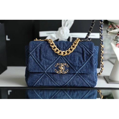 CHANEL Denim 19 Flap Bag AS1160 AS1161 AS1162 blue