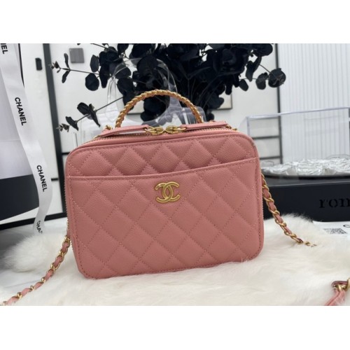 CHANEL HANDBAG Grained Calfskin&Gold-Tone Metal AP3222 pink