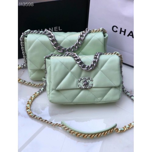 CHANEL Lambskin 19 Flap Bag AS1160 AS1161 light blue