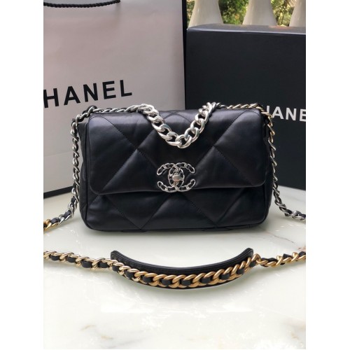 CHANEL Lambskin 19 Flap Bag AS1160 black