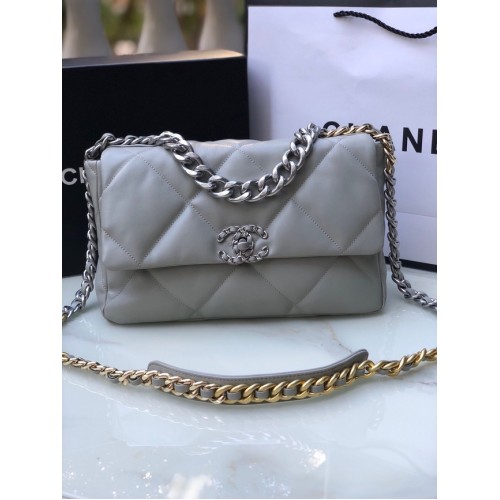 CHANEL Lambskin 19 Flap Bag AS1160N gray