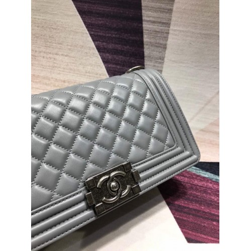 CHANEL Le Boy Flap Bag A67086 Gray