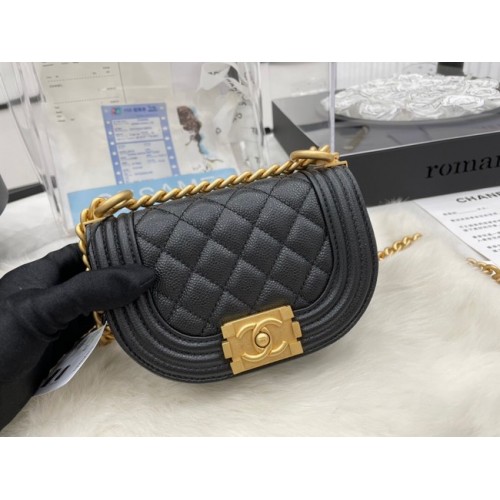 CHANEL MESSENGER BAG MINI BOY AS3351 black