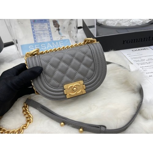 CHANEL MESSENGER BAG MINI BOY AS3351 gray
