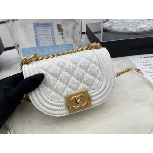 CHANEL MESSENGER BAG MINI BOY AS3351 white