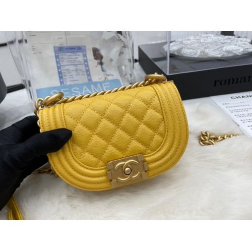 CHANEL MESSENGER BAG MINI BOY AS3351 yellow