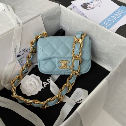 CHANEL MINI FLAP BAG AS3213 light blue
