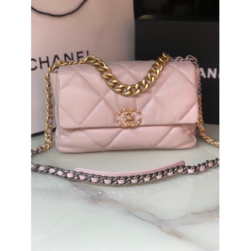 CHANEL Original Lambskin 19 Flap Bag AS1160 AS1161 light Pink