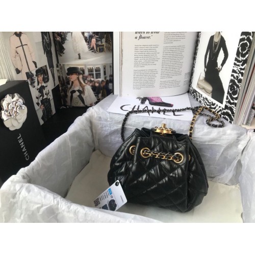 CHANEL Original Leather Rope Bag AS1802 Black