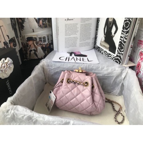 CHANEL Original Leather Rope Bag AS1802 Pink