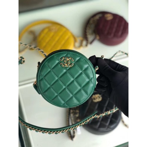 CHANEL Sheepskin Chain packet A0725 green
