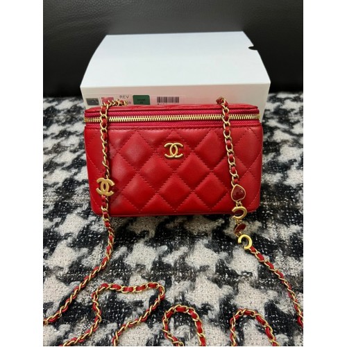 CHANEL VANITY WITH CHAIN 68105 red