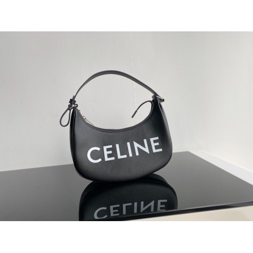 Celine AVA BAG IN TRIOMPHE CANVAS AND CALFSKIN 193952 black