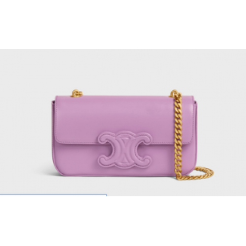 Celine CHAIN SHOULDER BAG TRIOMPHE IN SHINY CALFSKIN 199243 MAUVE