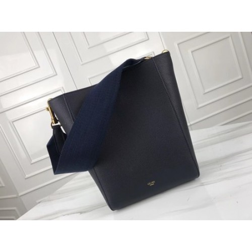 Celine Cabas Phantom Bags Original Calfskin Leather 3370 Blue