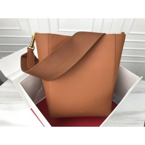 Celine Cabas Phantom Bags Original Calfskin Leather 3370 Brown