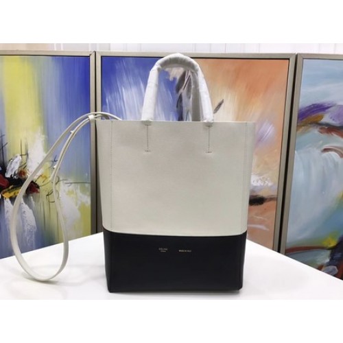 Celine Cabas Phantom Bags Original Leather C3365 OffWhite&Black