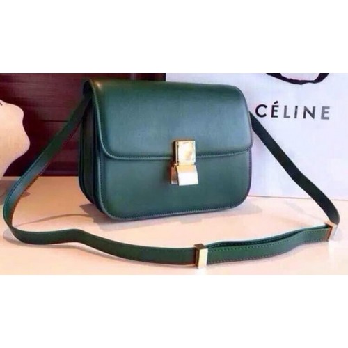 Celine Classic Box Flap Bag Calfskin Leather C2263 Green