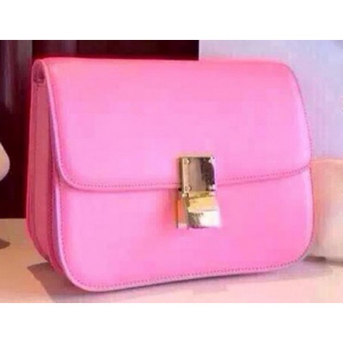 Celine Classic Box Flap Bag Calfskin Leather C2263 Pink